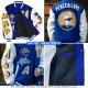 Custom Navy Gold Rainbow Bridge And Statue Of Liberty Tokyo Japan City Edition 3D Bomber Full-Snap Varsity Letterman Jacket