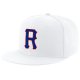 Custom White Royal-Red Stitched Adjustable Snapback Hat