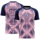 Custom Light Pink Navy Geometric Shapes Sublimation Soccer Uniform Jersey