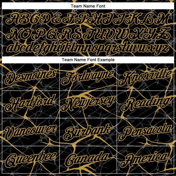 Custom Black Old Gold 3D Pattern Design Abstract Network Performance T-Shirt