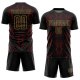 Custom Black Red-Old Gold Geometric Shapes Sublimation Soccer Uniform Jersey