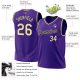 Custom Purple Cream-Black Authentic Throwback Basketball Jersey