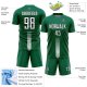 Custom Kelly Green White-Black Arrow Shapes Sublimation Soccer Uniform Jersey