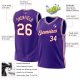 Custom Purple White-Red Authentic Throwback Basketball Jersey