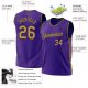 Custom Purple Old Gold-Black Authentic Throwback Basketball Jersey