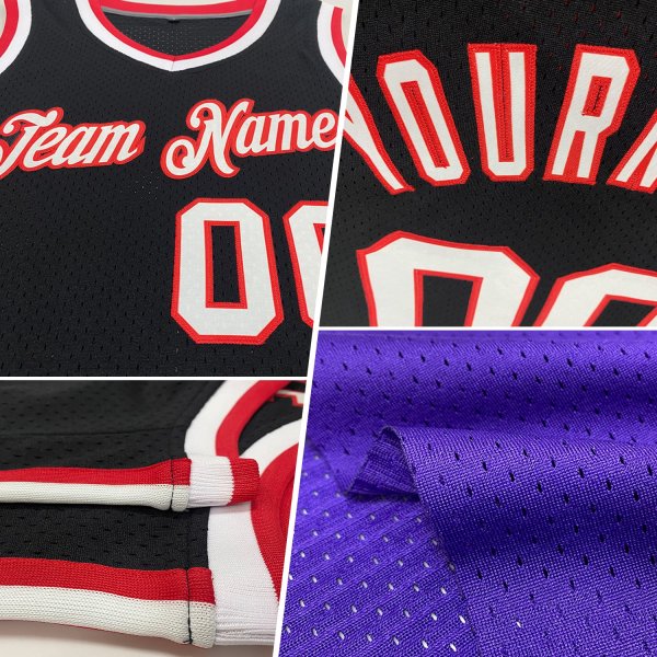 Custom Purple Orange-White Authentic Throwback Basketball Jersey