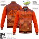 Custom Orange Black Baltimore Inner Harbor Baltimore Maryland City Edition 3D Bomber Full-Snap Varsity Letterman Jacket