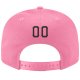 Custom Pink Black-Old Gold Stitched Adjustable Snapback Hat