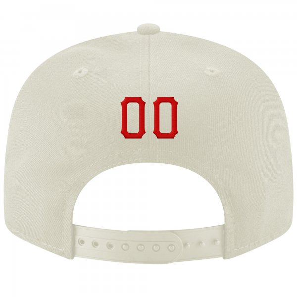 Custom Cream Red-Royal Stitched Adjustable Snapback Hat