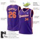 Custom Purple Orange-White Authentic Throwback Basketball Jersey